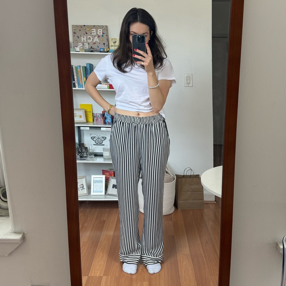 Striped Black and White Women's Pants